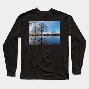 Reflections of trees in water Long Sleeve T-Shirt